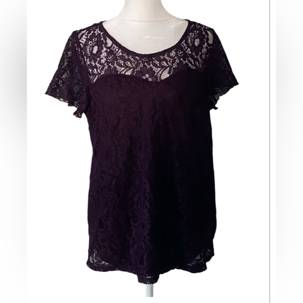 Emma&Olive lace overlay top new with tags size XL